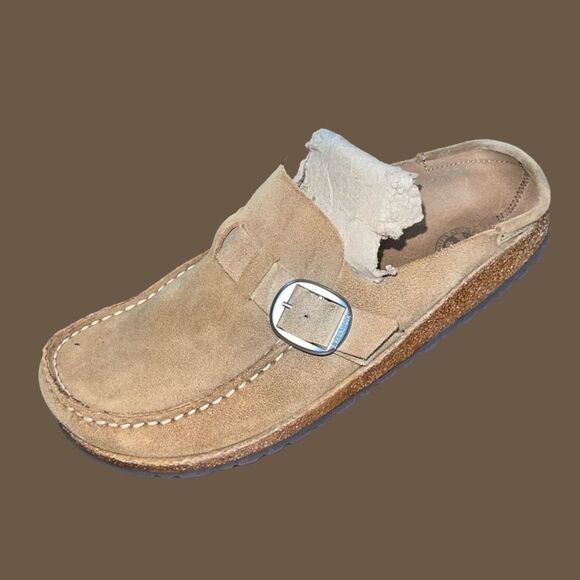 Birkenstock Buckley Tea Suede Leather Clog Size 39 US 8 8.5 - Picture 1 of 5